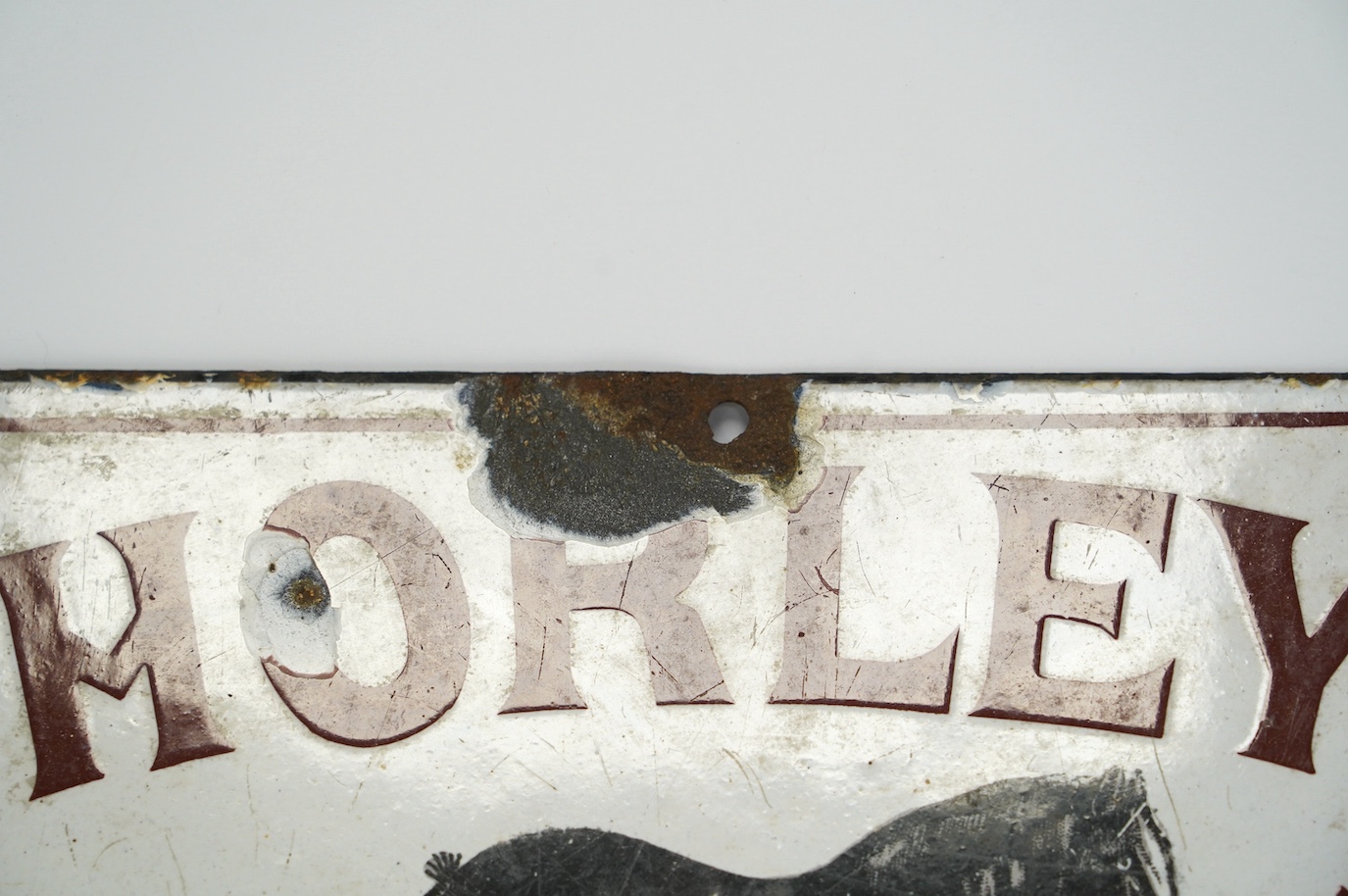 An early 20th century Thorley's Food rectangular enamel advertising sign, 30 x 20cm. Condition - poor to fair